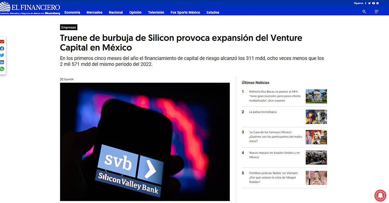 Truene de burbuja de Silicon provoca expansin del Venture Capital en Mxico